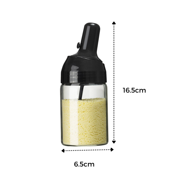 Moisture Proof Seasoning Jar With Retractable Spoon For Precise Dispensing