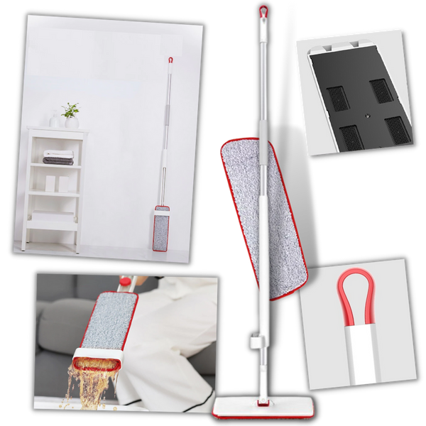 Hands-Free Squeeze Floor Mop With Two Cloths For Effortless Cleaning