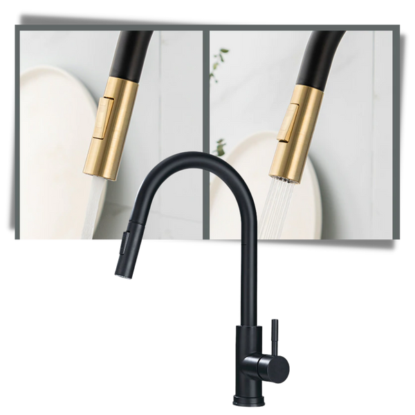 Sensor Activated Kitchen Faucet With Flexible Hose And Dual Spray Head