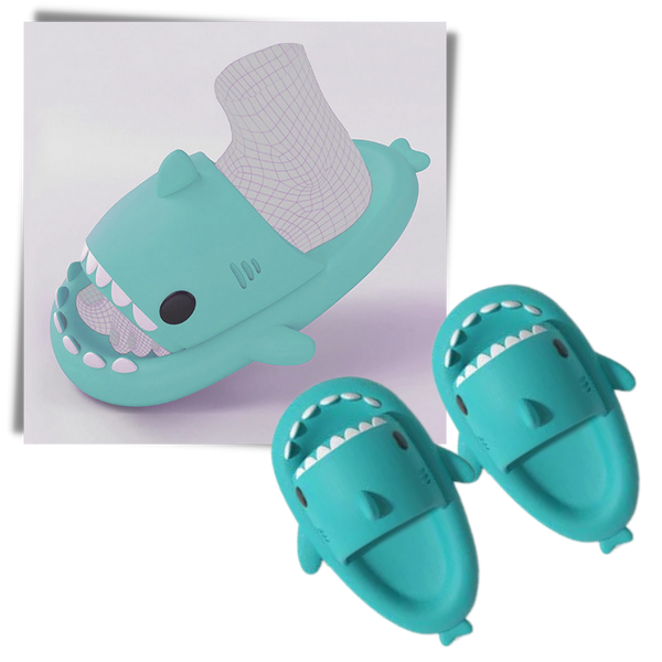Shark Beach Flip Flops With Lightweight Wear-Resistant Non-Slip Sole