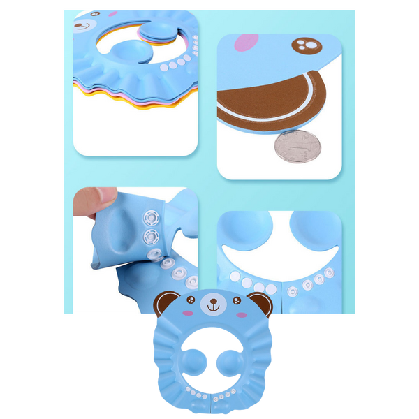 Kids Shower Cap With Eye And Ear Protection For Bath Time