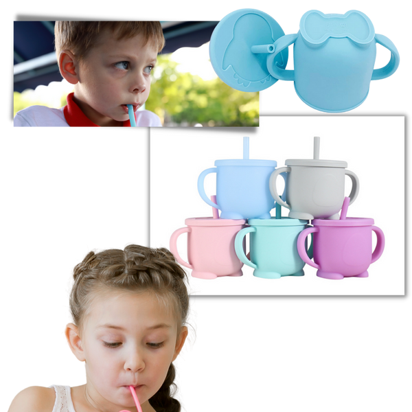 Leakproof Silicone Sippy Cup For Babies With Anti Spill Lid