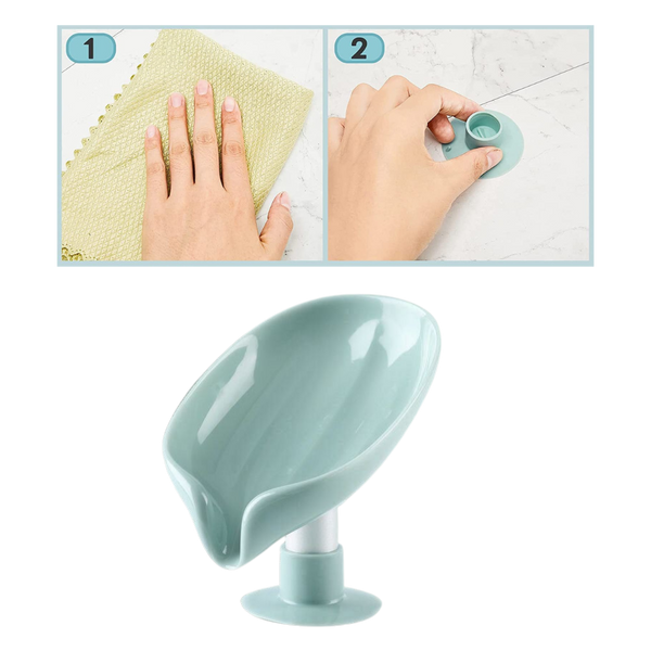 Leaf Shaped Soap Holder With Drain Keeps Soap Dry Longer