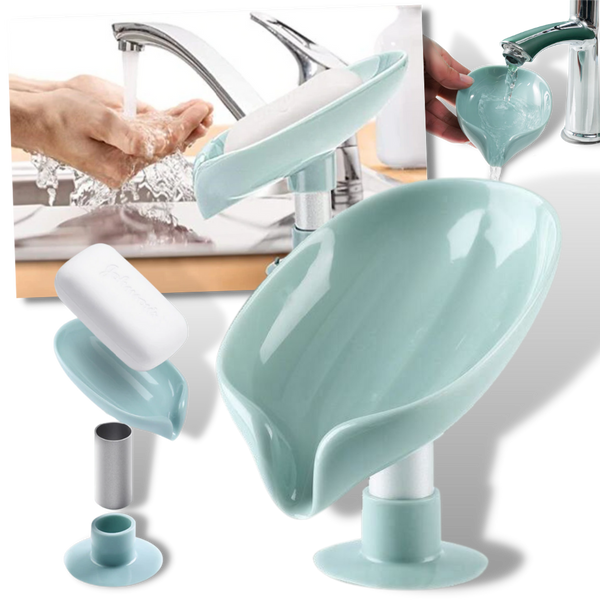 Leaf Shaped Soap Holder With Drain Keeps Soap Dry Longer