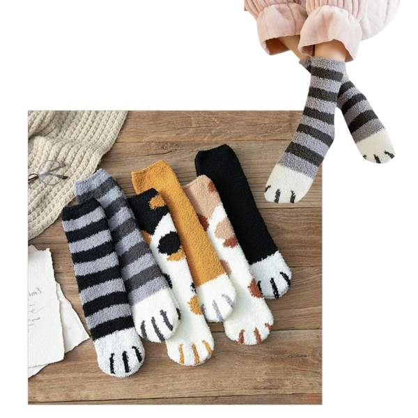 Feline Paw Winter Socks For Cozy Warmth And Plush Comfort