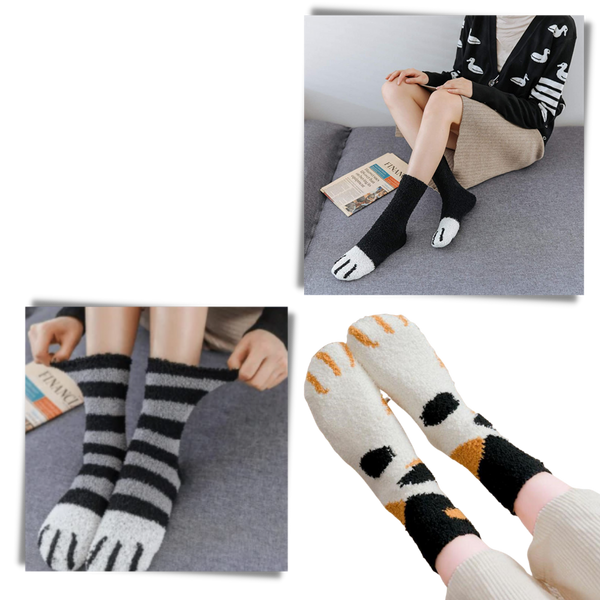 Feline Paw Winter Socks For Cozy Warmth And Plush Comfort