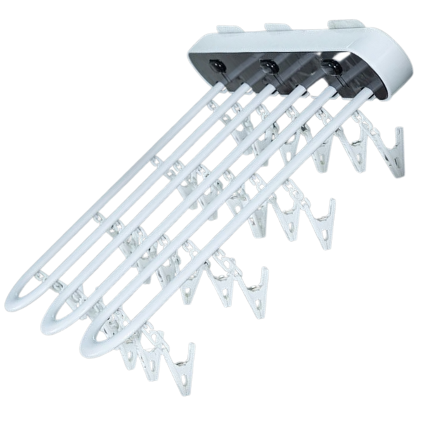 Wall Mounted Clothes Organiser With Integrated Drying and Storage
