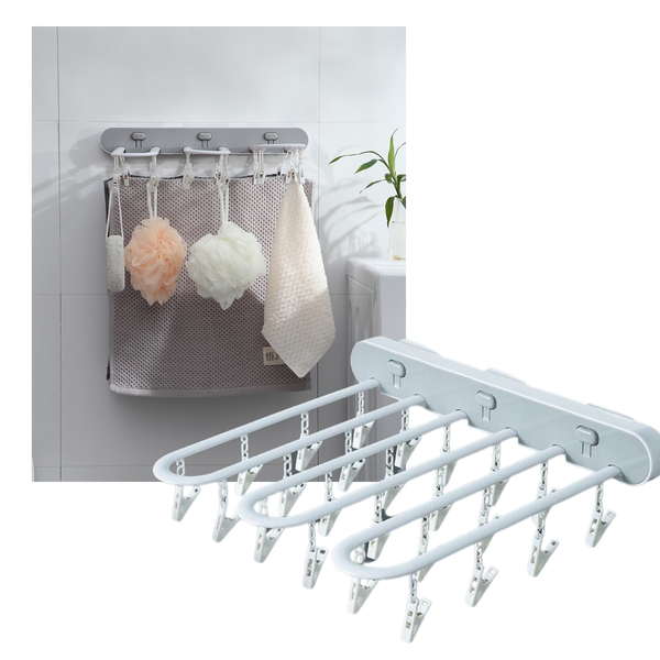 Wall Mounted Clothes Organiser With Integrated Drying and Storage