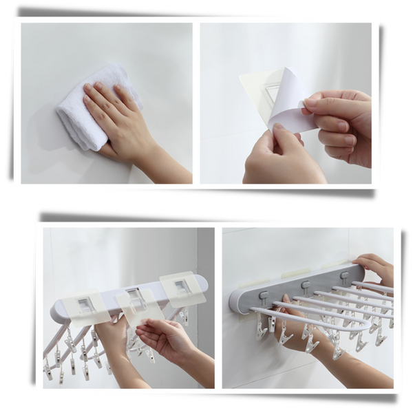 Wall Mounted Clothes Organiser With Integrated Drying and Storage