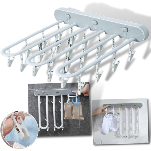 Wall Mounted Clothes Organiser With Integrated Drying and Storage