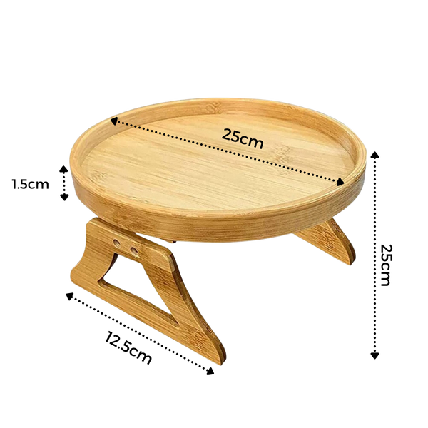 Foldaway Wooden Armrest Table For Space Saving Convenience