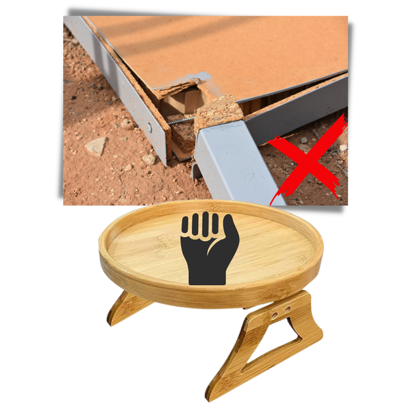 Foldaway Wooden Armrest Table For Space Saving Convenience
