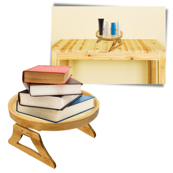 Foldaway Wooden Armrest Table For Space Saving Convenience
