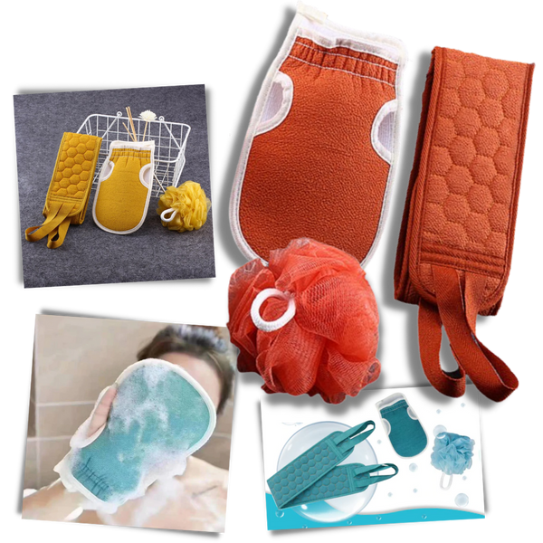 Premium Back Scrubber Bath Kit for Exfoliation and Circulation