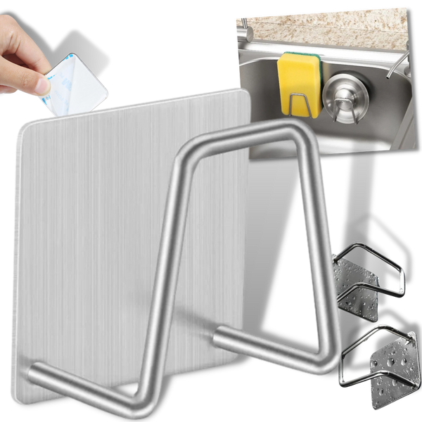 Two Pack Stainless Steel Sponge Holders With Drainage Rack