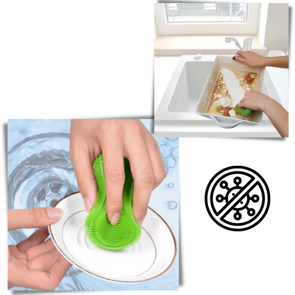 Silicone Kitchen Sponge Heat-Resistant Antibacterial Cleaning Tool
