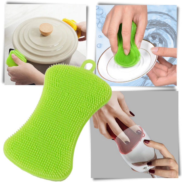 Silicone Kitchen Sponge Heat-Resistant Antibacterial Cleaning Tool