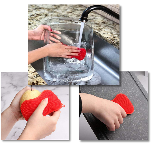 Silicone Kitchen Sponge Heat-Resistant Antibacterial Cleaning Tool