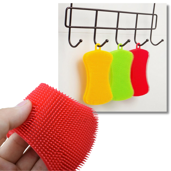 Silicone Kitchen Sponge Heat-Resistant Antibacterial Cleaning Tool