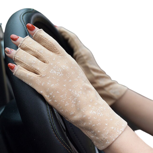 Sun Shield Cotton Gloves With UV Protection For All Day Comfort