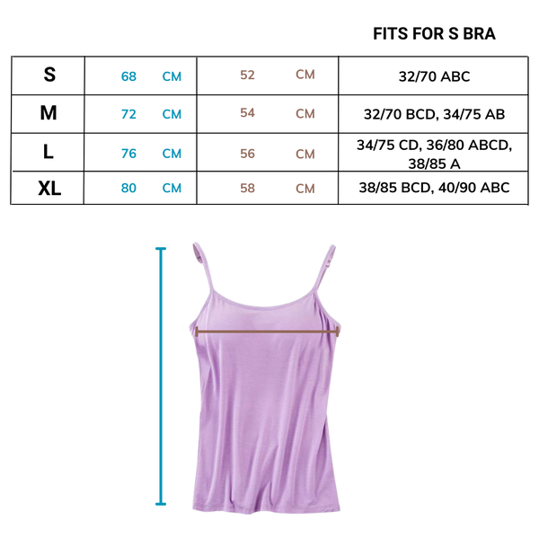 Premium Soft Stretch Camisole With Built In Bra For All Day Comfort