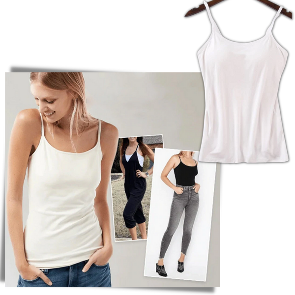 Premium Soft Stretch Camisole With Built In Bra For All Day Comfort