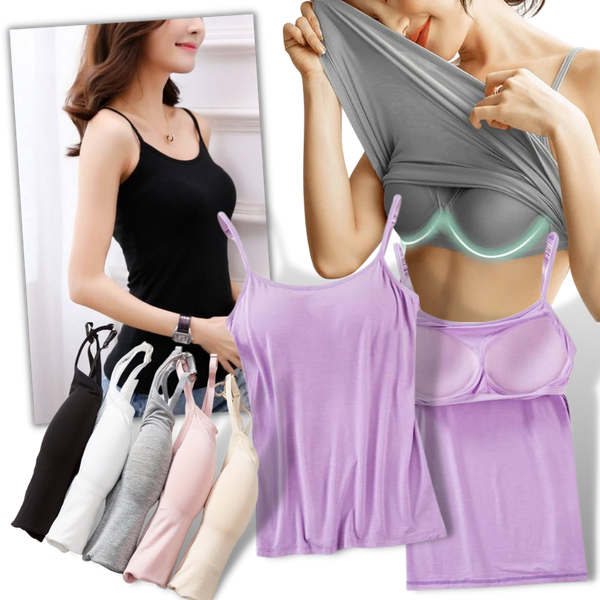 Premium Soft Stretch Camisole With Built In Bra For All Day Comfort