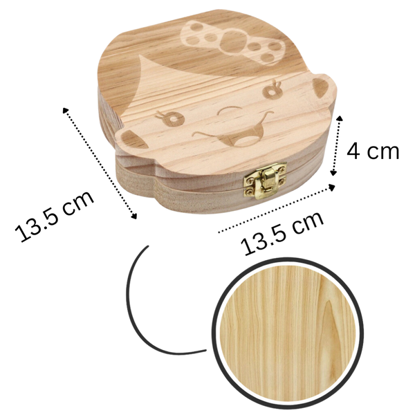Wooden Baby Teeth Box Keepsake For Milestones And Bonding