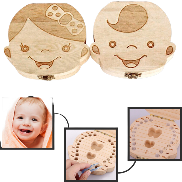 Wooden Baby Teeth Box Keepsake For Milestones And Bonding