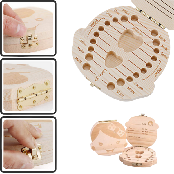 Wooden Baby Teeth Box Keepsake For Milestones And Bonding