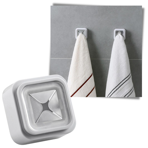 Three Pack Adhesive Towel Holders Waterproof Space Saving Easy To Install