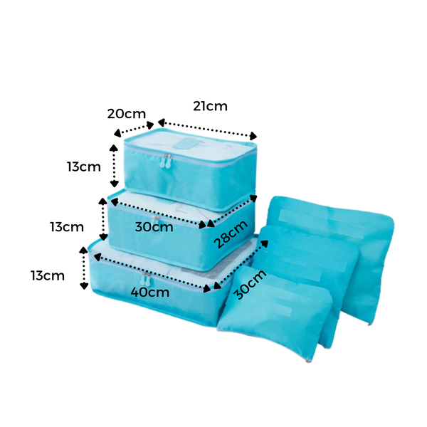 Set of 6 Lightweight Travel Bags for Tidy Luggage Organization
