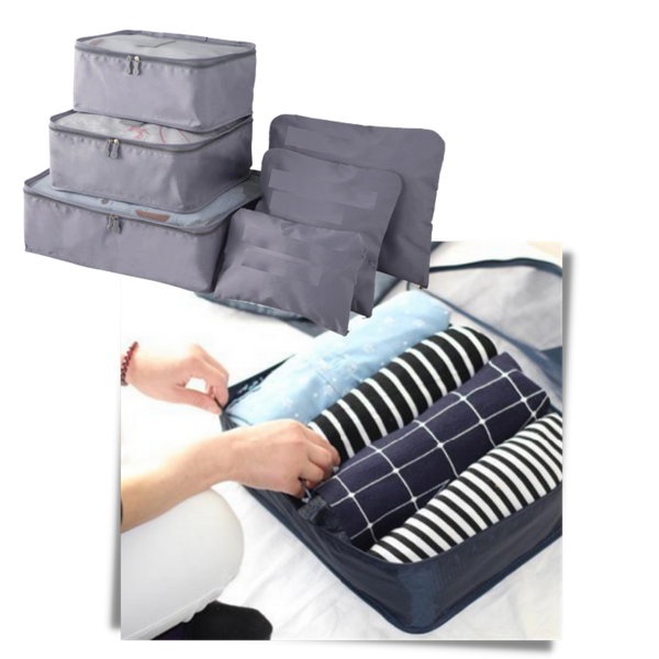 Set of 6 Lightweight Travel Bags for Tidy Luggage Organization