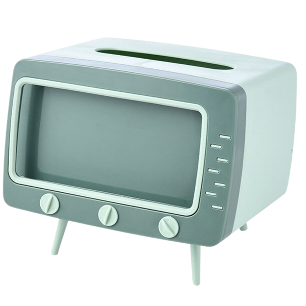 Retro TV Tissue Dispenser With Phone Holder For Easy Access