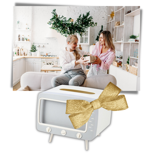 Retro TV Tissue Dispenser With Phone Holder For Easy Access
