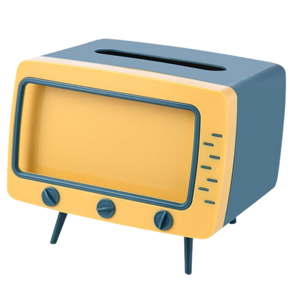 Retro TV Tissue Dispenser With Phone Holder For Easy Access