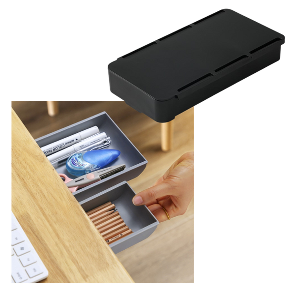 Transparent Desk Drawer Organizer With Adhesive Mount For A Tidy Workspace