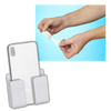 Wall Mounted Phone Holder With Adhesive Mount For Hands Free Viewing