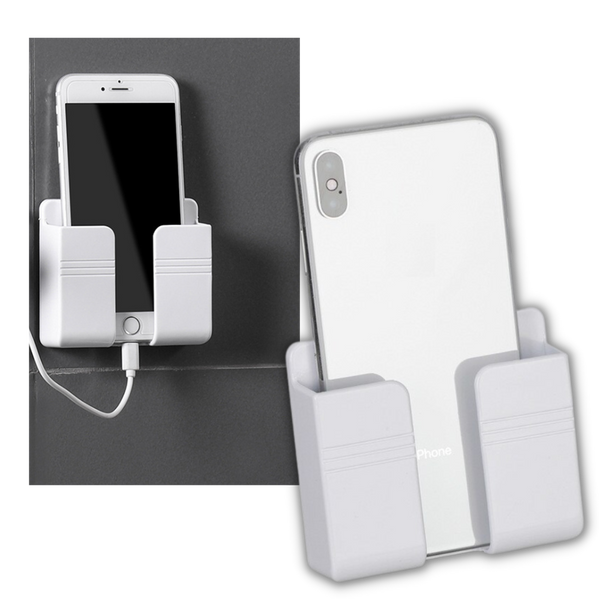 Wall Mounted Phone Holder With Adhesive Mount For Hands Free Viewing