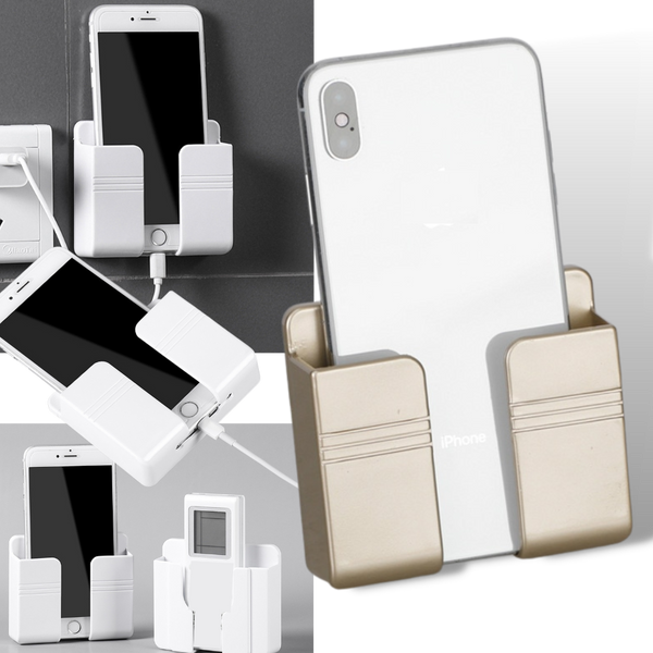 Wall Mounted Phone Holder With Adhesive Mount For Hands Free Viewing