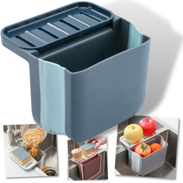 Foldable Sink Waste Filter and Sponge Holder for Clog-Free Kitchen