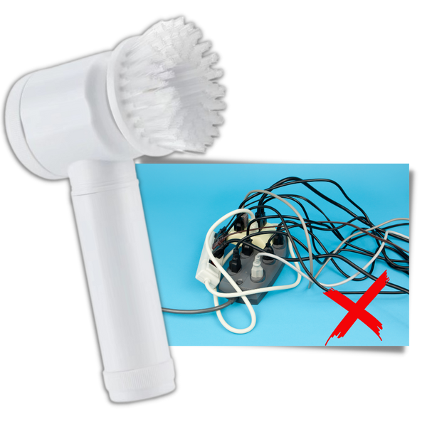 Premium Cordless Cleaning Brush With Interchangeable Heads For Stain Removal