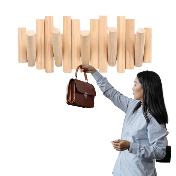 Wooden Minimalist Coat Rack for Strong Load Bearing Coat and Bag Storage