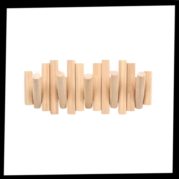 Wooden Minimalist Coat Rack for Strong Load Bearing Coat and Bag Storage