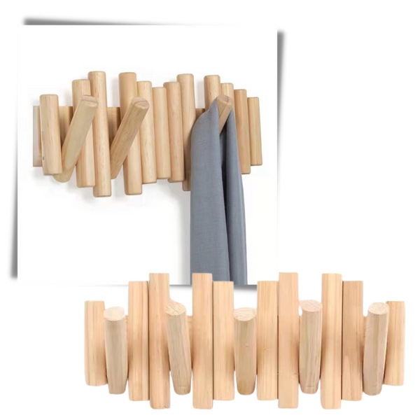 Wooden Minimalist Coat Rack for Strong Load Bearing Coat and Bag Storage