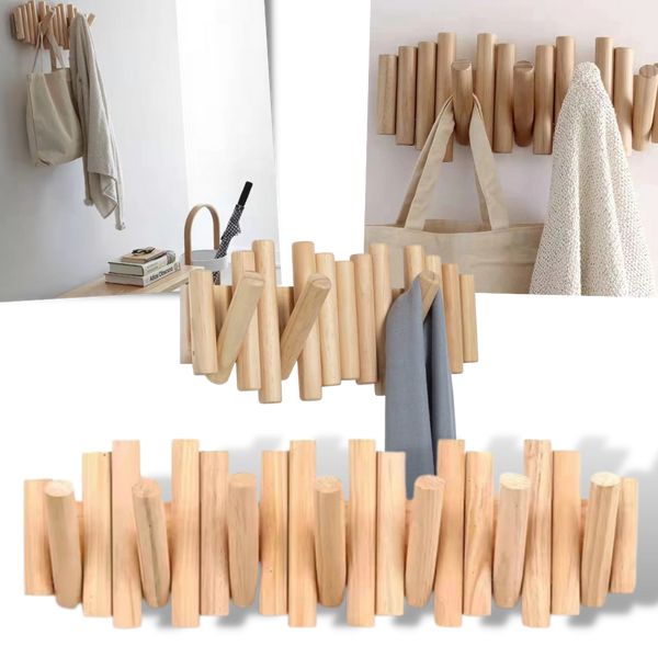 Wooden Minimalist Coat Rack for Strong Load Bearing Coat and Bag Storage