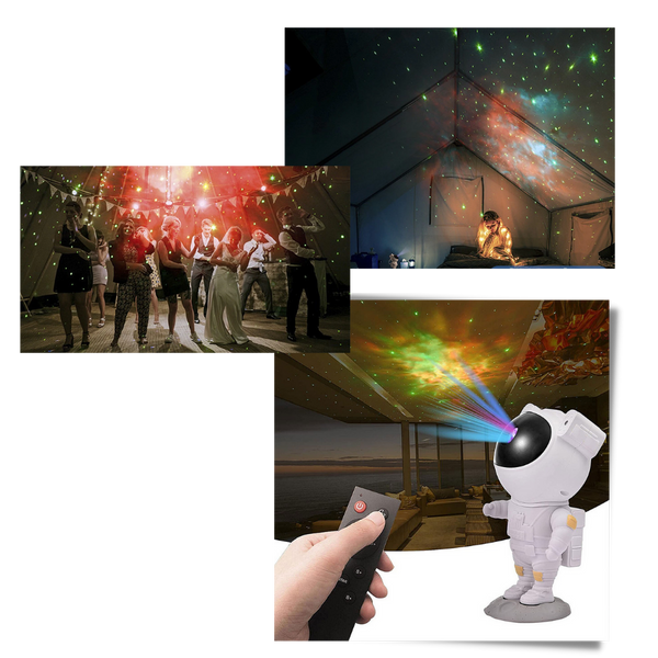 Astronaut Projection Night Lamp With Colorful Nebula Projections