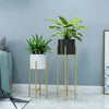 Elegant Metal Planters 2 Piece Set Indoor Outdoor Garden Decor