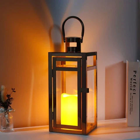 Elegant Outdoor Candle Lanterns 3 Piece Set For Patio Garden Decor