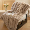 Rabbit Faux Fur Throw Blanket Ultra Plush Cozy Soft Luxury Home Decor